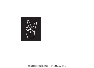 vector illustration of hand fingers, black and white colors, white and black background