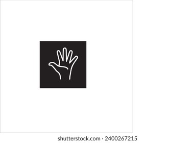 vector illustration of hand fingers, black and white colors, white and black background