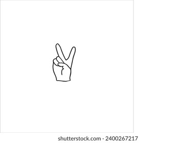 vector illustration of hand fingers, black and white colors, white and black background