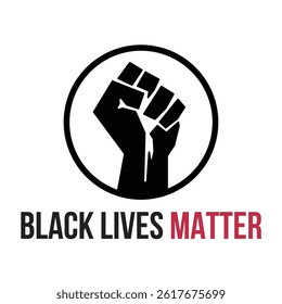vector illustration of a hand, fist black lives matter
