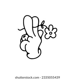 Vektorgrafik einer Hand mit Blumen