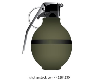 Vector Illustration Of Hand Frag Grenade