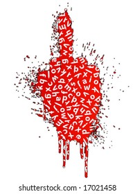 Vector illustration of a hand gesture grunge splatter with education concept.