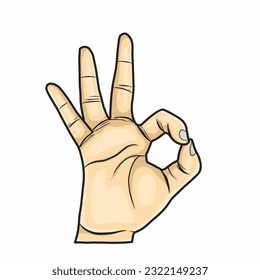 vector illustration of a hand gesture gesture "ok" symbol sign icon no problem sign.