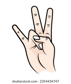 Vector illustration of hand gesture on a white background.