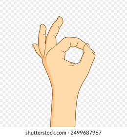 Vector illustration of hand gesture on transparent background