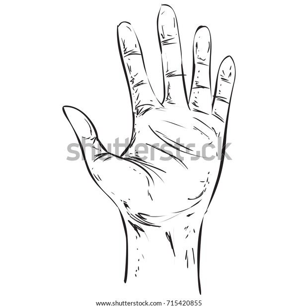 Vector Illustration Hand Gesture Showing Number Stock Vector (Royalty ...