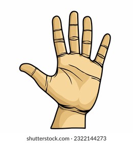 vector illustration of hand gesture "stop" prohibition sign icon. Good for stiker, editing etc. 