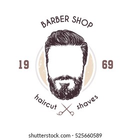 Vector illustration, hand graphics - Barbershop emblem