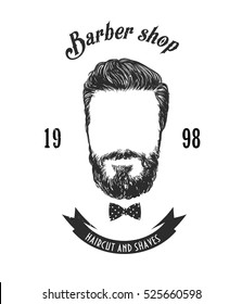 Vector illustration, hand graphics - Barbershop emblem