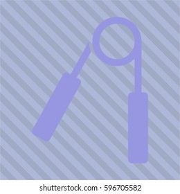 Vector illustration of Hand gripper icon in violet.
