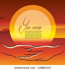 Vector illustration of a hand. Handshake. Invitation.
