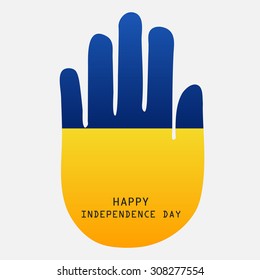 Vector Illustration of a Hand for happy Independence day of Ukraine.