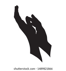 Vector illustration of a hand holding another hand. Symbol of family, care, safe, protect,help.
