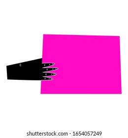 Vector illustration of a hand holding banner - Manifestation, protest sign, activist placard - Fight for rights, social movement concept, space for text - Isolated