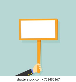 Vector Illustration Of Hand Holding Board