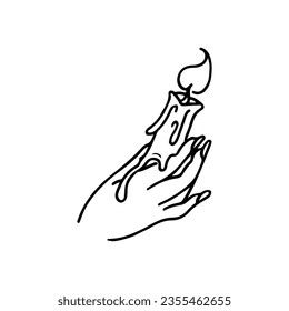vector illustration of a hand holding a candle