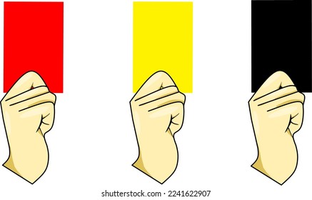 ilustración vectorial de una mano sosteniendo una carta en colores rojo, amarillo y negro