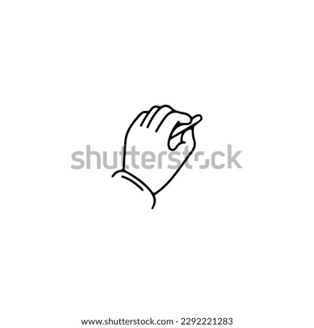 vector illustration of a hand holding a chalk