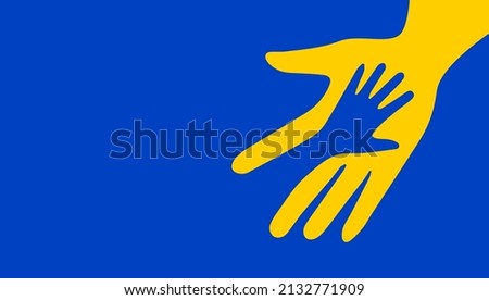Vector illustration. A hand holding a hand. The concept of help, hope, support, charity, help, unity.