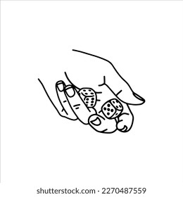 vector illustration of a hand holding a dice