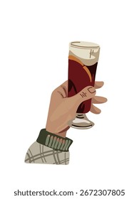 Vektorgrafik Hand, die ein Getränk hält