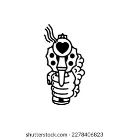 vector illustration of a hand holding a firearm