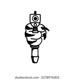 ilustración vectorial de una mano sosteniendo una pistola
