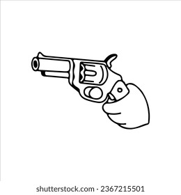 vector illustration of a hand holding a gun