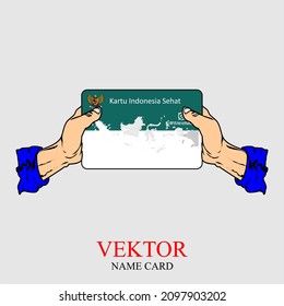 
Vector Illustration Of A Hand Holding A Healthy Indonesia Card From The Government Of Indonesia - BPJS