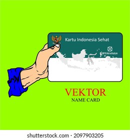 
Vector Illustration Of A Hand Holding A Healthy Indonesia Card From The Government Of Indonesia - BPJS