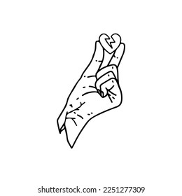 ilustración vectorial de una mano sosteniendo un corazón