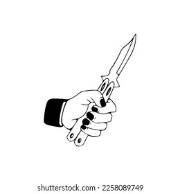  Vektorgrafik einer Hand, die ein Messer hält
