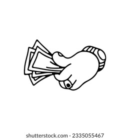vector illustration of hand holding money
