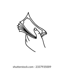 vector illustration of hand holding money