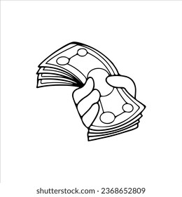 vector illustration of hand holding money