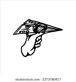 vector illustration of hand holding money