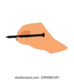 Vector illustration of a hand holding a nail for a general election official vote