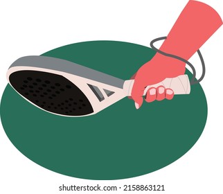 vector illustration hand holding a padel tennis racket