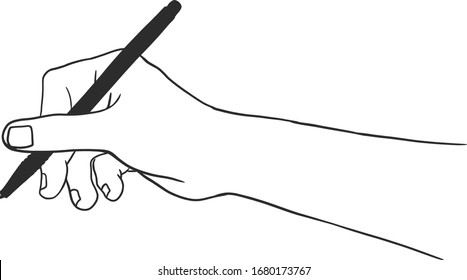 Vector illustration of hand holding a pen.