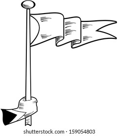 Vector illustration of a hand holding a pennant flag