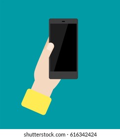 Vector Illustration of Hand holding a phone in flat style