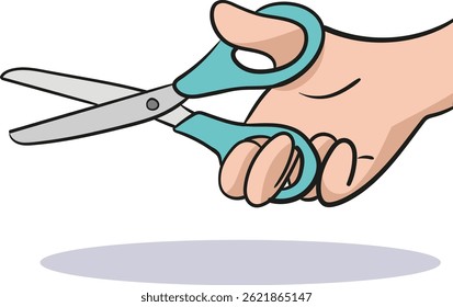 Ilustração vetorial de uma tesoura de mão