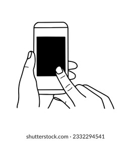 vector illustration of a hand holding a smartphone