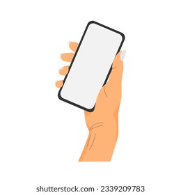 vector illustration of a hand holding a smartphone