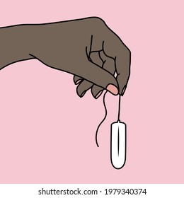 Vektorgrafik einer Hand, die einen Tampon an der Kette hält