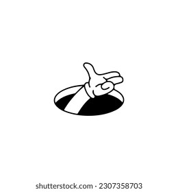 vector illustration of hand with hole concept
