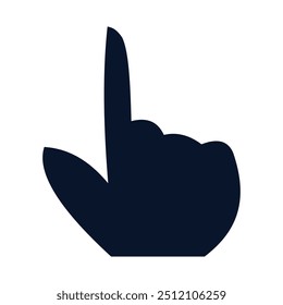 Vector illustration of hand icon design with index finger raised. 