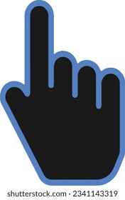 Ilustración vectorial. Vector de icono de mano. signo plano relleno. Icono de mano sobre fondo blanco. pictograma sólido aislado en blanco. Pulse con la mano el vector de icono. ilustración de logotipo. vector de icono de puntero.