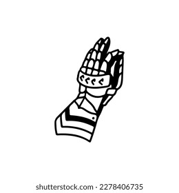 vector illustration of hand with iron armor concept